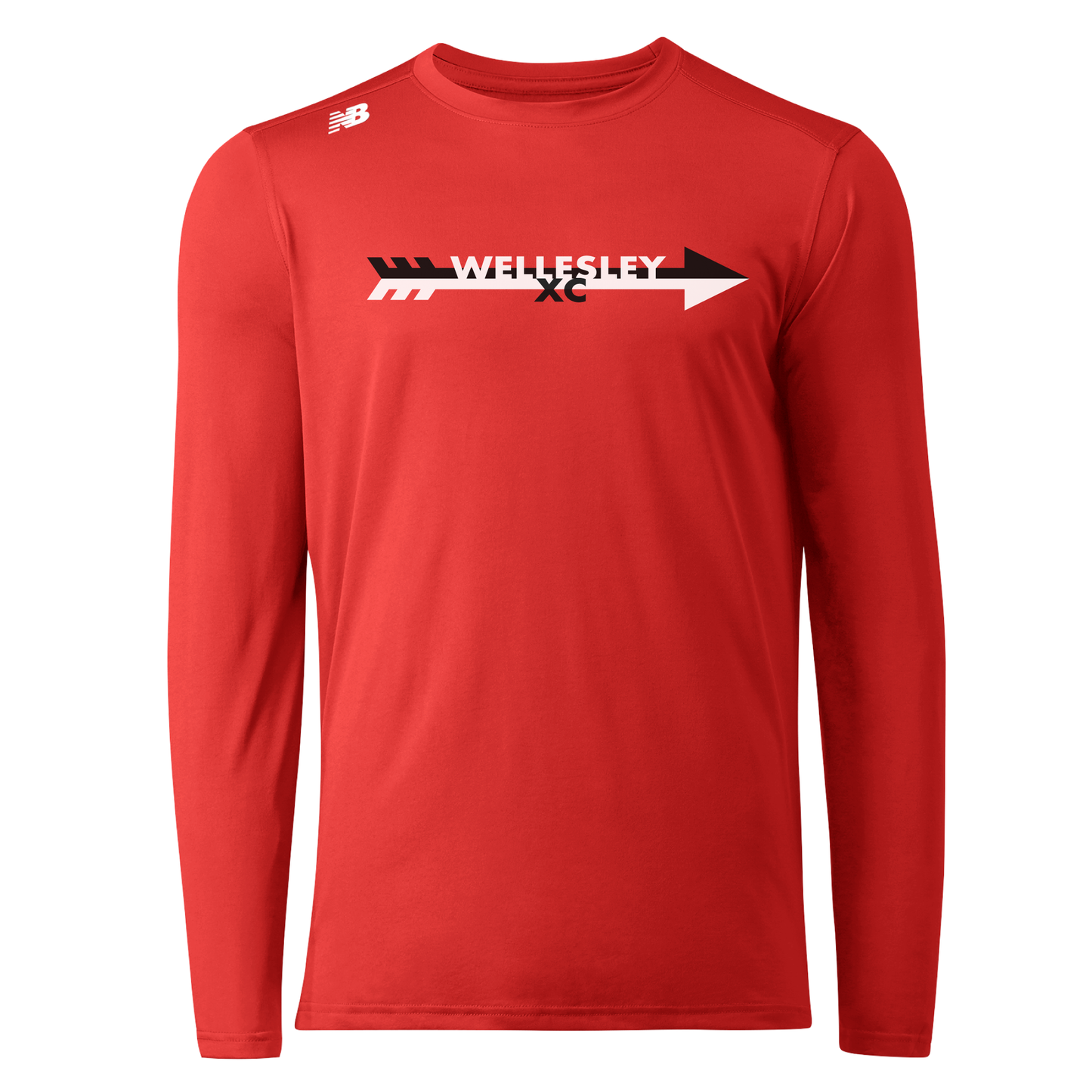 NB Long Sleeve Tee for Wellesley XC in Red