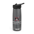 Gray CamelBak Eddy water bottle with Wellesley Nordic Ski logo, featuring 25 oz capacity, leak-proof design, and BPA-free Tritan material for durability and safety. Perfect for hydration during team events and everyday use.
